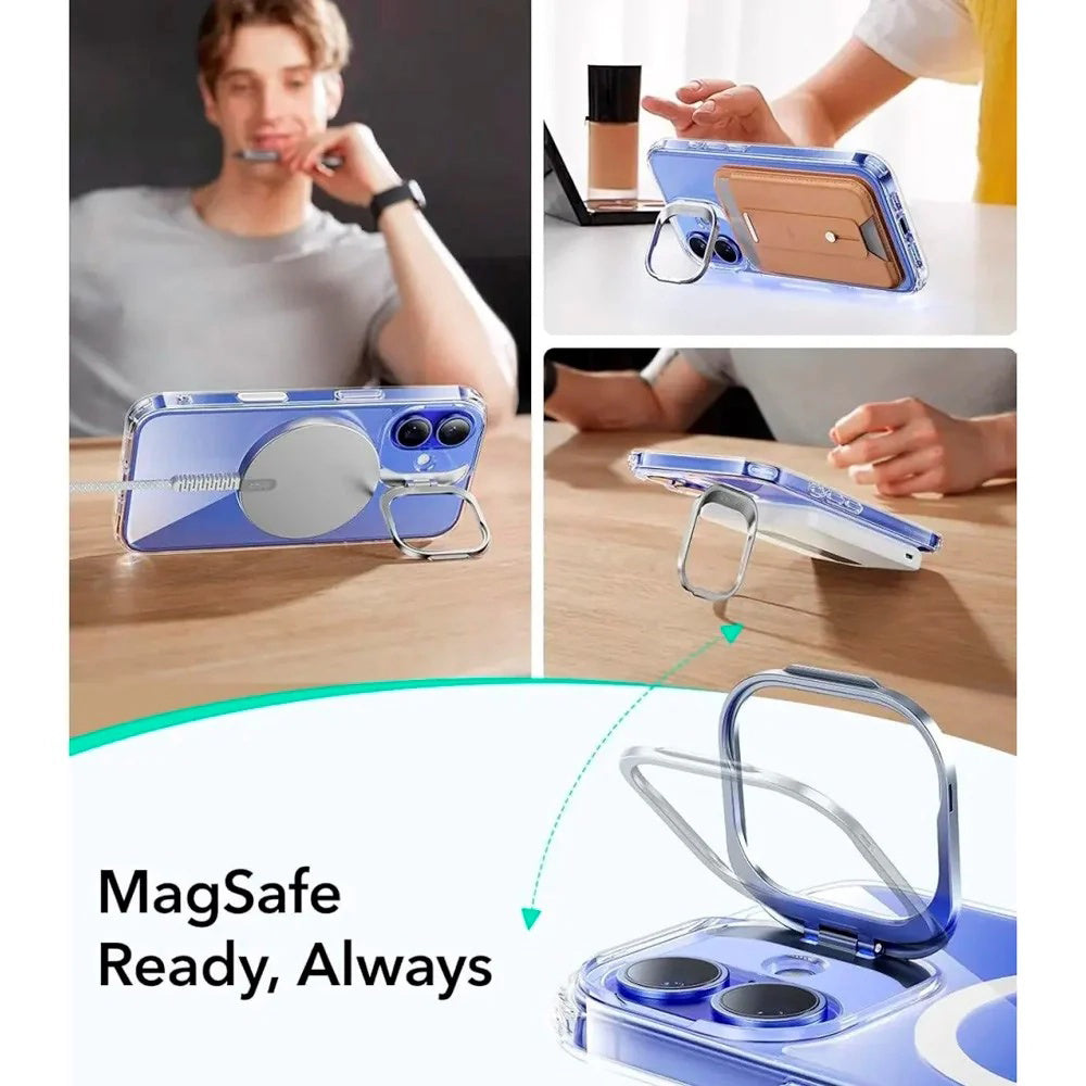 Capa MagSafe para Apple iPhone 16, ESR, Classic Hybrid Kickstand Slide, Transparente