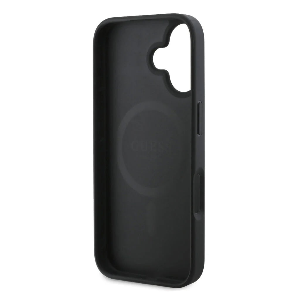 Capa MagSafe para Apple iPhone 16, Guess, 4G Classic, Preta