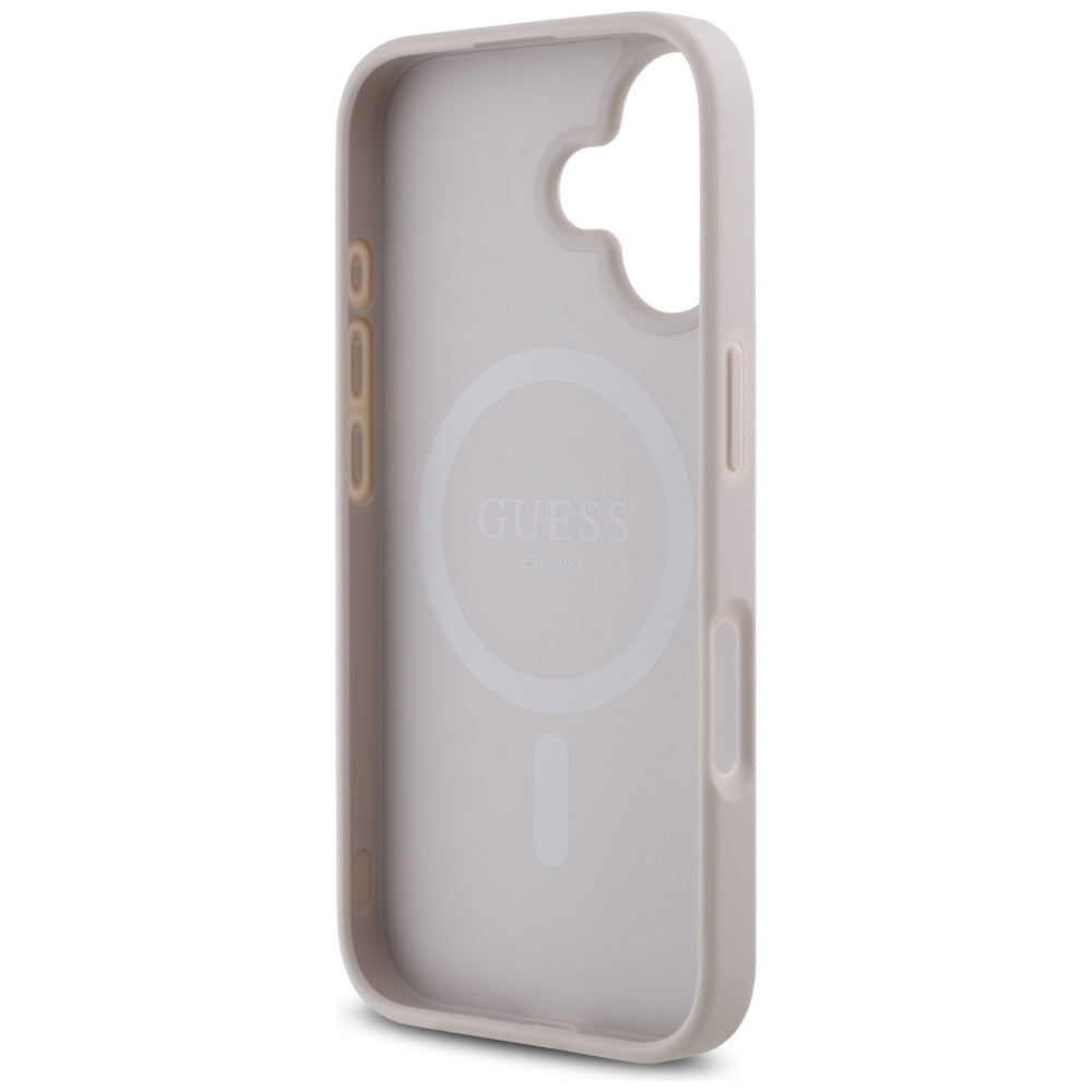 Capa MagSafe para Apple iPhone 16, Guess, 4G Small and Classic Logo, Rosa