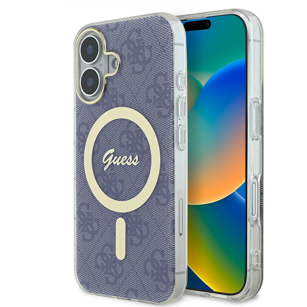 Capa MagSafe para Apple iPhone 16, Guess, IML 4G, Azul