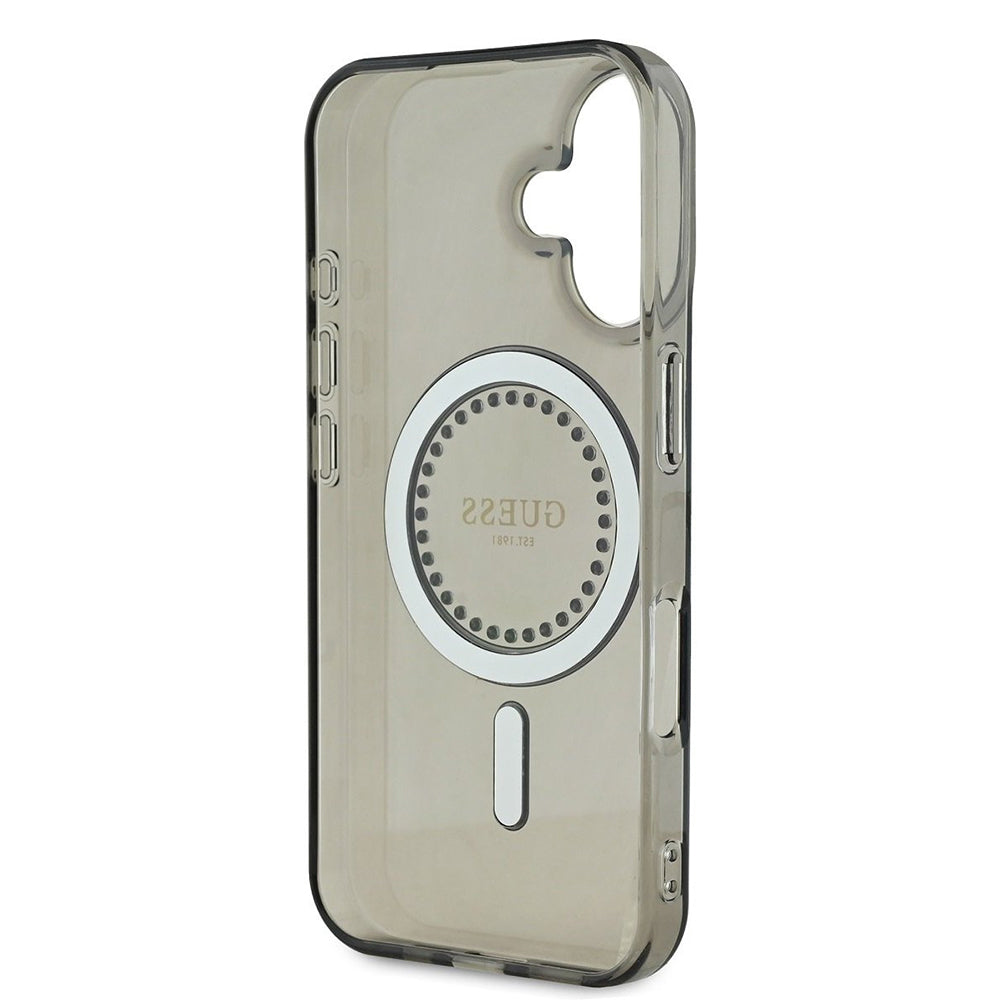 MagSafe Case for Apple iPhone 16, Guess, IML Rhinestone, Black