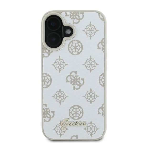 Capa MagSafe para Apple iPhone 16, Guess, Peony Script, Branca