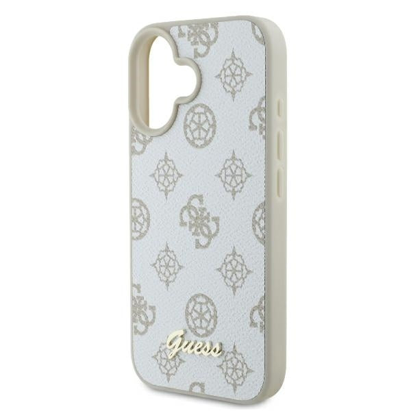 Capa MagSafe para Apple iPhone 16, Guess, Peony Script, Branca
