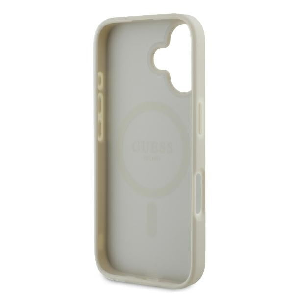 Capa MagSafe para Apple iPhone 16, Guess, Peony Script, Branca