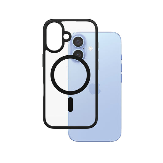 Capa MagSafe para Apple iPhone 16, PanzerGlass, Frame, Transparente Negra