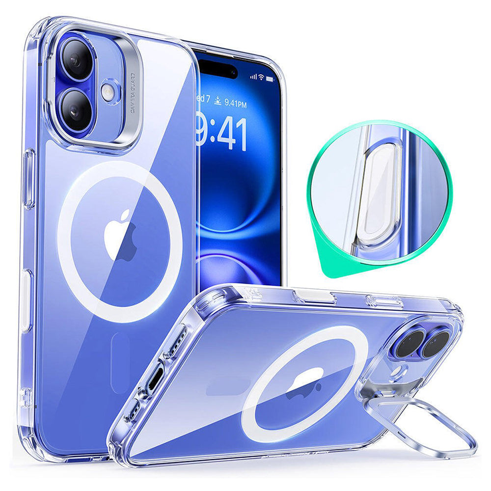 Capa MagSafe para Apple iPhone 16 Plus, ESR, Classic Hybrid Kickstand Slide, Transparente