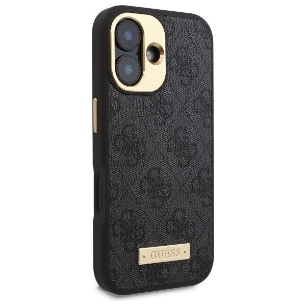 Capa MagSafe para Apple iPhone 16 Plus, Guess, 4G Logo Plate, Preta