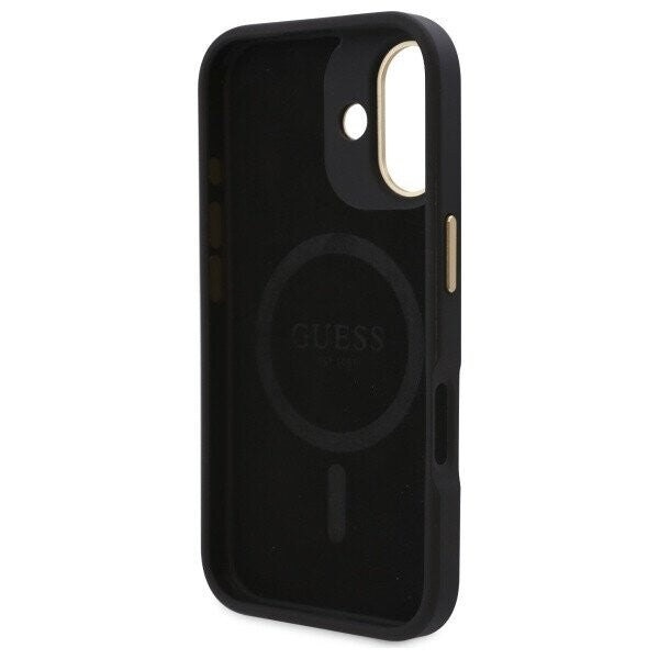 Capa MagSafe para Apple iPhone 16 Plus, Guess, 4G Logo Plate, Preta