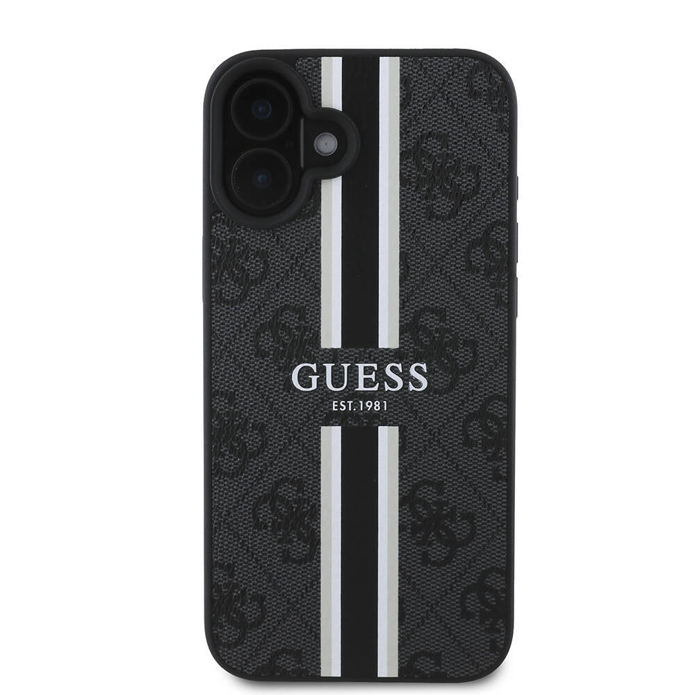 Capa MagSafe para Apple iPhone 16 Plus, Guess, 4G Printed Stripes, Preta