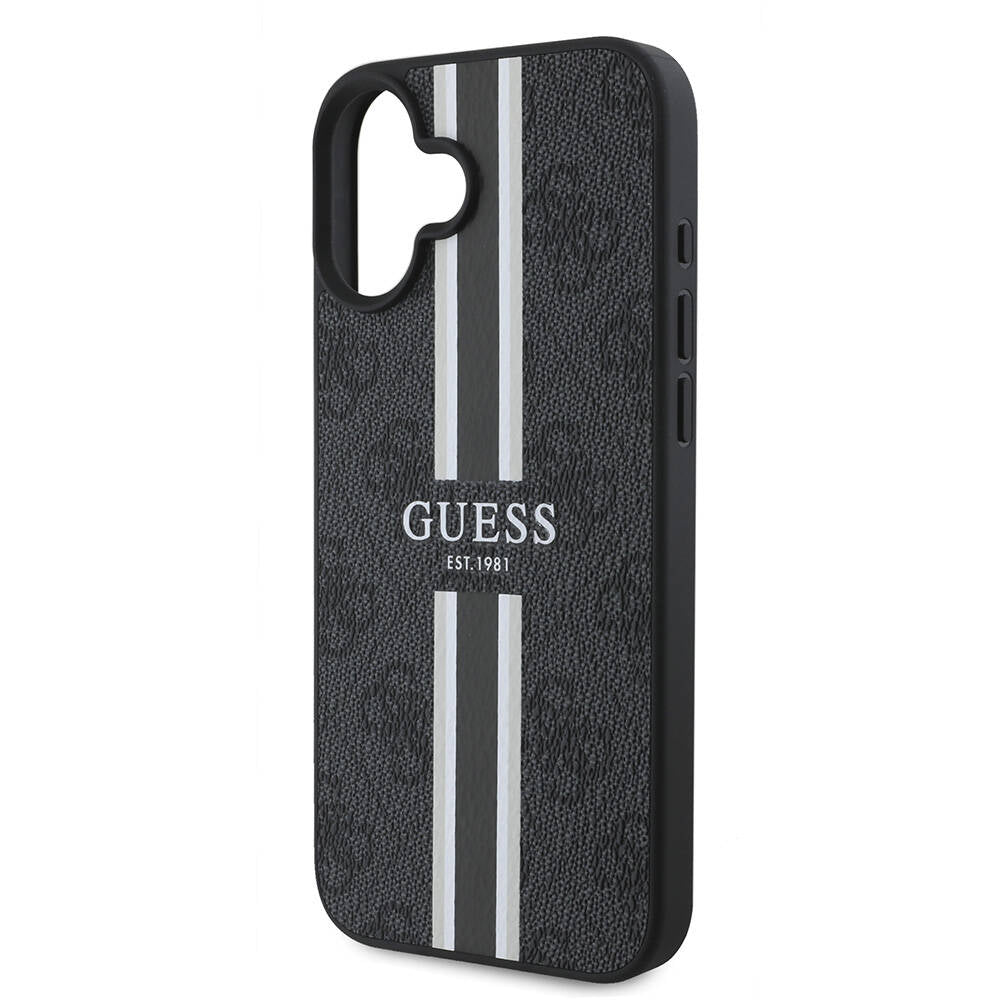 Capa MagSafe para Apple iPhone 16 Plus, Guess, 4G Printed Stripes, Preta