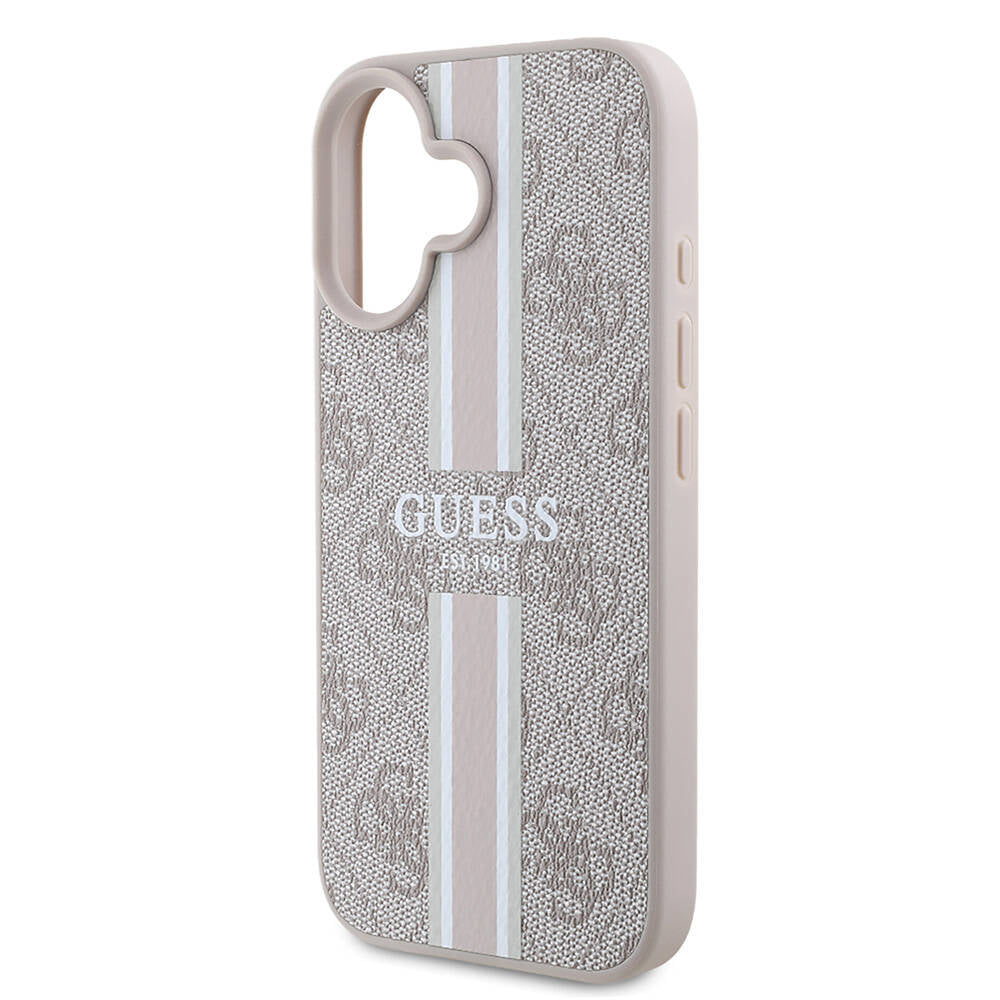 MagSafe Case for Apple iPhone 16 Plus, Guess, 4G Printed Stripes, Pink