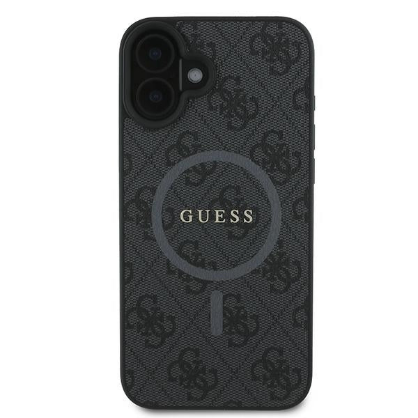 Capa MagSafe para Apple iPhone 16 Plus, Guess, 4G Ring Classic Logo, Preta