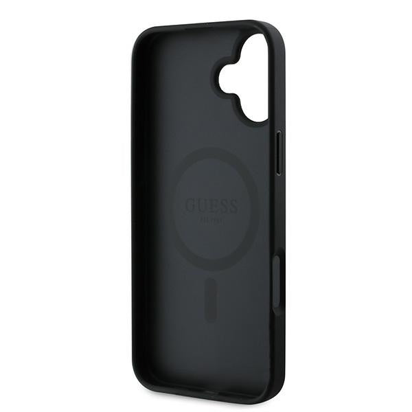 Capa MagSafe para Apple iPhone 16 Plus, Guess, 4G Ring Classic Logo, Preta
