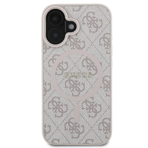 Capa MagSafe para Apple iPhone 16 Plus, Guess, 4G Ring Classic Logo, Rosa