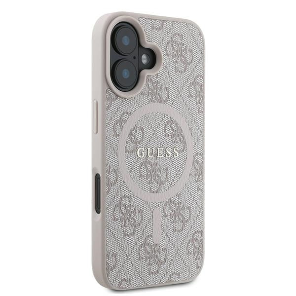 Capa MagSafe para Apple iPhone 16 Plus, Guess, 4G Ring Classic Logo, Rosa