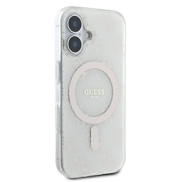MagSafe Case for Apple iPhone 16 Plus, Guess, IML 4G Background, White