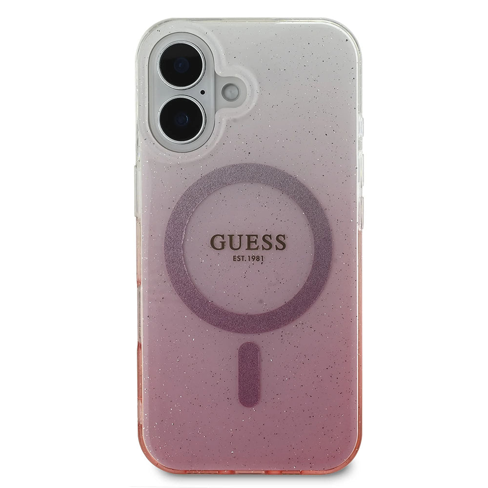 Capa MagSafe para Apple iPhone 16 Plus, Guess, IML Glitter Gradient, Rosa