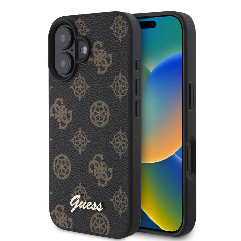 Capa MagSafe para Apple iPhone 16 Plus, Guess, Peony Script, Preta