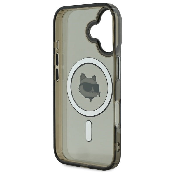 Capa MagSafe para Apple iPhone 16 Plus, Karl Lagerfeld, IML Metal Choupette's Head, Preta
