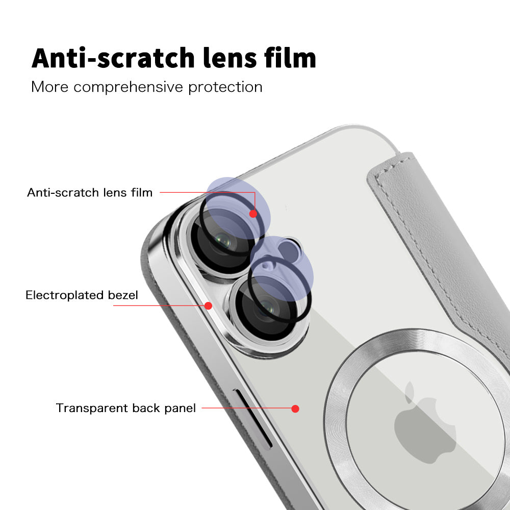 Capa MagSafe para Apple iPhone 16 Plus, Techsuit, SmartMag Book, Cinzento