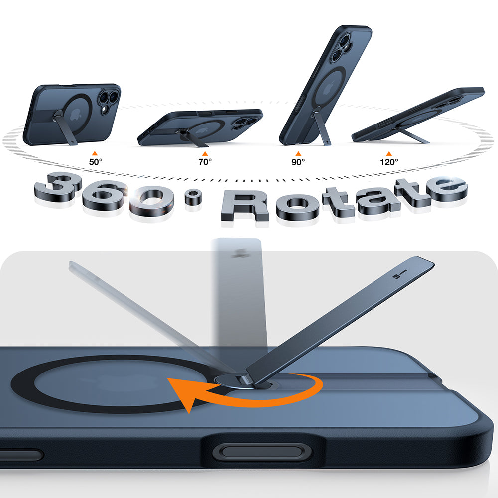 Capa MagSafe para Apple iPhone 16 Plus, Torras, Pstand Spin, Preta