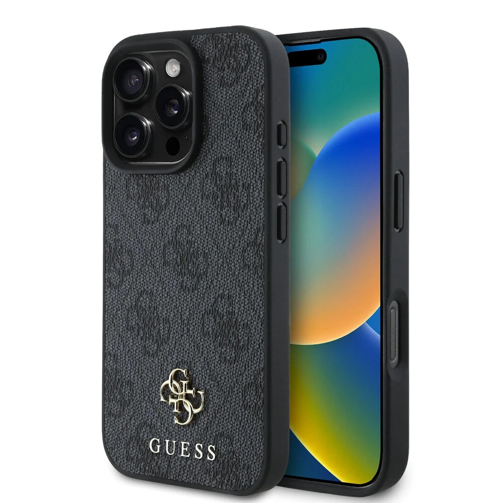 Capa MagSafe para Apple iPhone 16 Pro, Guess, 4G Classic, Preta