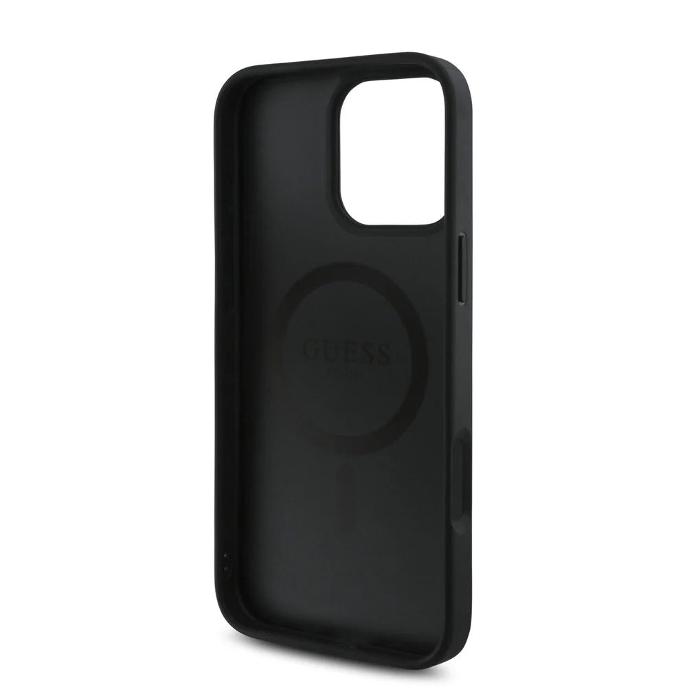 Capa MagSafe para Apple iPhone 16 Pro, Guess, 4G Classic, Preta