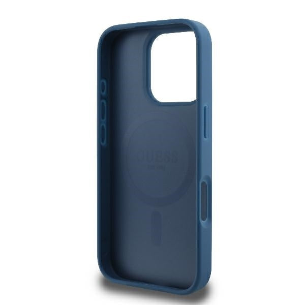 Capa MagSafe para Apple iPhone 16 Pro, Guess, 4G Printed Stripes, Azul