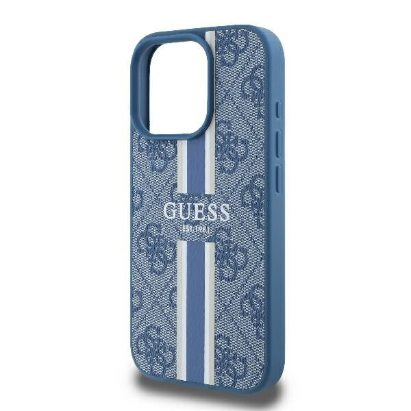 Capa MagSafe para Apple iPhone 16 Pro, Guess, 4G Printed Stripes, Azul
