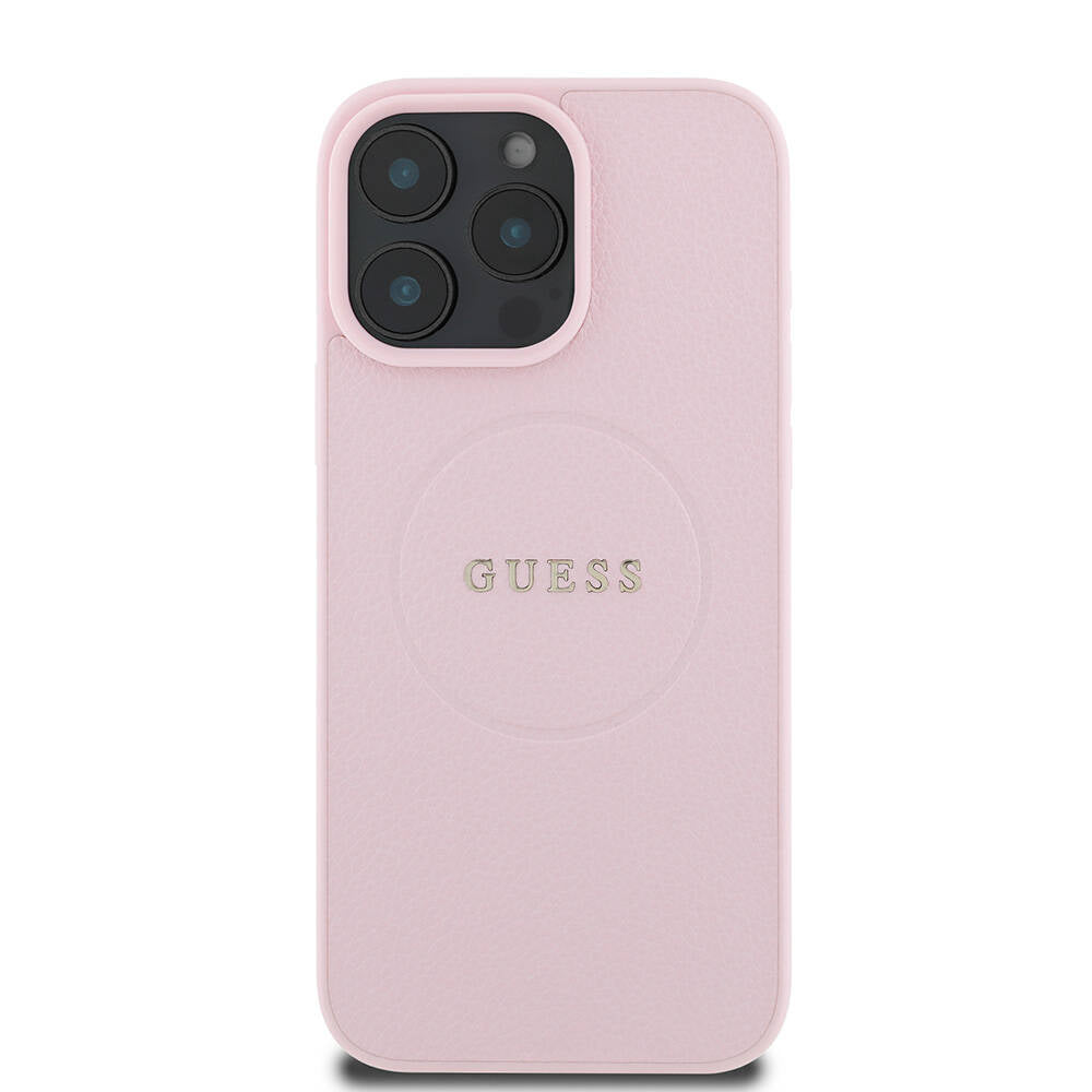 Capa MagSafe para Apple iPhone 16 Pro, Guess, Grained Gold Ring, Rosa