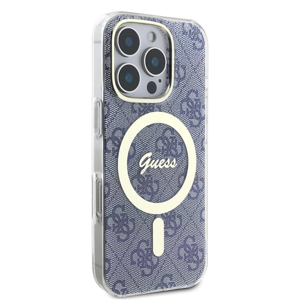 MagSafe Case for Apple iPhone 16 Pro, Guess, IML 4G, Blue