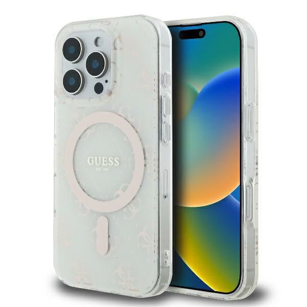 Capa MagSafe para Apple iPhone 16 Pro, Guess, IML 4G Background, Branca