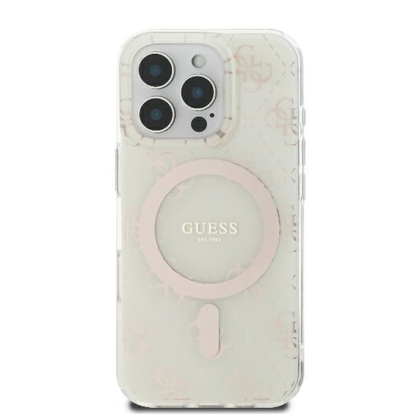 Capa MagSafe para Apple iPhone 16 Pro, Guess, IML 4G Background, Branca