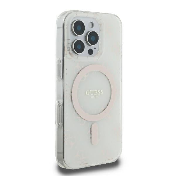 Capa MagSafe para Apple iPhone 16 Pro, Guess, IML 4G Background, Branca