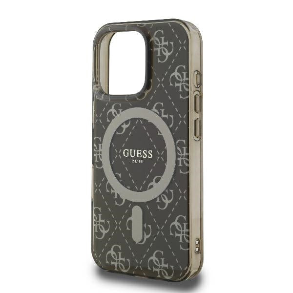 Capa MagSafe para Apple iPhone 16 Pro, Guess, IML 4G Background, Marrom
