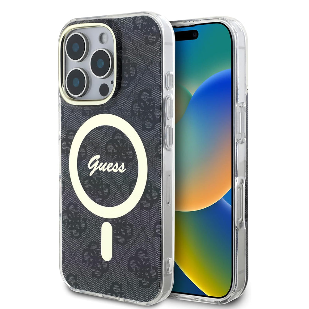 Capa MagSafe para Apple iPhone 16 Pro, Guess, IML 4G, Preta