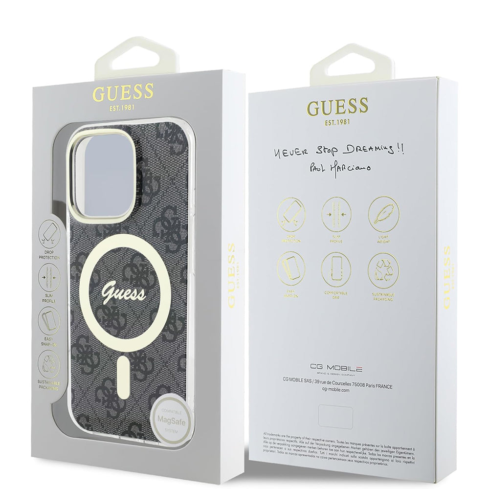 Capa MagSafe para Apple iPhone 16 Pro, Guess, IML 4G, Preta