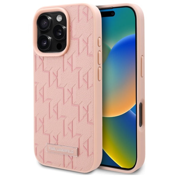 Capa MagSafe para Apple iPhone 16 Pro, Karl Lagerfeld, Hot Stamp, Rosa