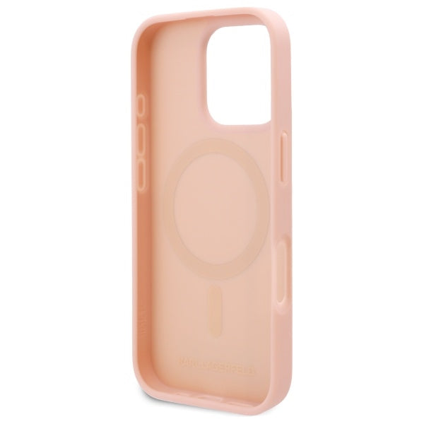Capa MagSafe para Apple iPhone 16 Pro, Karl Lagerfeld, Hot Stamp, Rosa