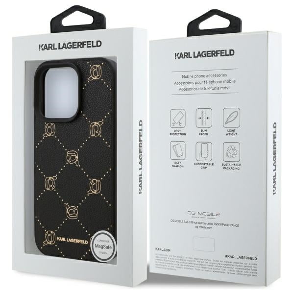 Capa MagSafe para Apple iPhone 16 Pro, Karl Lagerfeld, Karl's Head, Preta