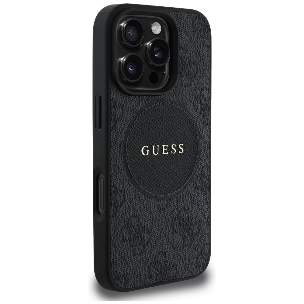 Capa MagSafe para Apple iPhone 16 Pro Max, Guess, 4G Circle Classic Logo, Preta