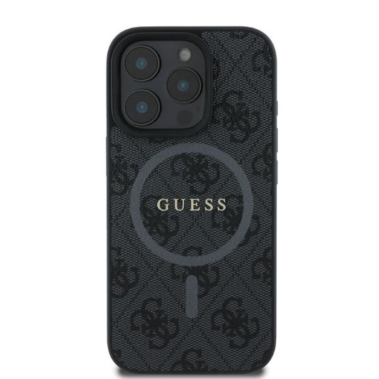Capa MagSafe para Apple iPhone 16 Pro Max, Guess, 4G Ring Classic Logo, Preta