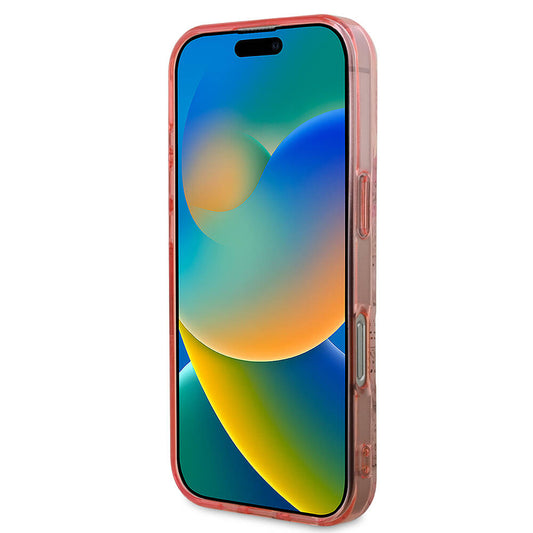 Capa MagSafe para Apple iPhone 16 Pro Max, Guess, IML Flower & Tonal Circle, Rosa