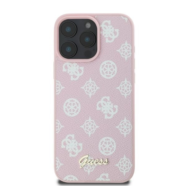 Capa MagSafe para Apple iPhone 16 Pro Max, Guess, Peony Script, Rosa
