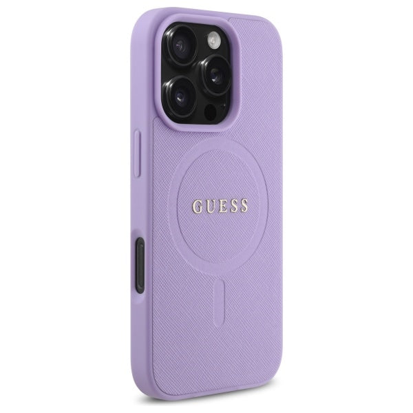 Capa MagSafe para Apple iPhone 16 Pro Max, Guess, Saffiano, Roxo