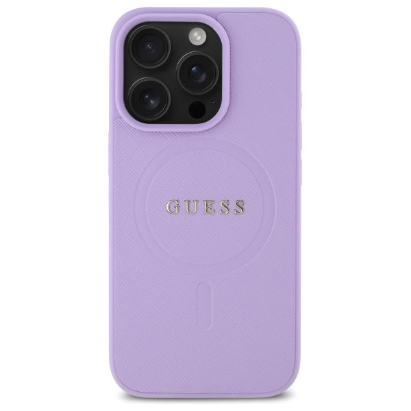 Capa MagSafe para Apple iPhone 16 Pro Max, Guess, Saffiano, Roxo