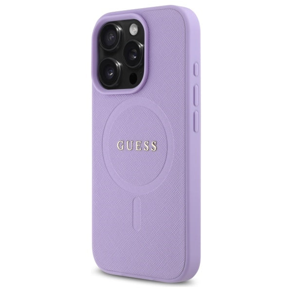 Capa MagSafe para Apple iPhone 16 Pro Max, Guess, Saffiano, Roxo
