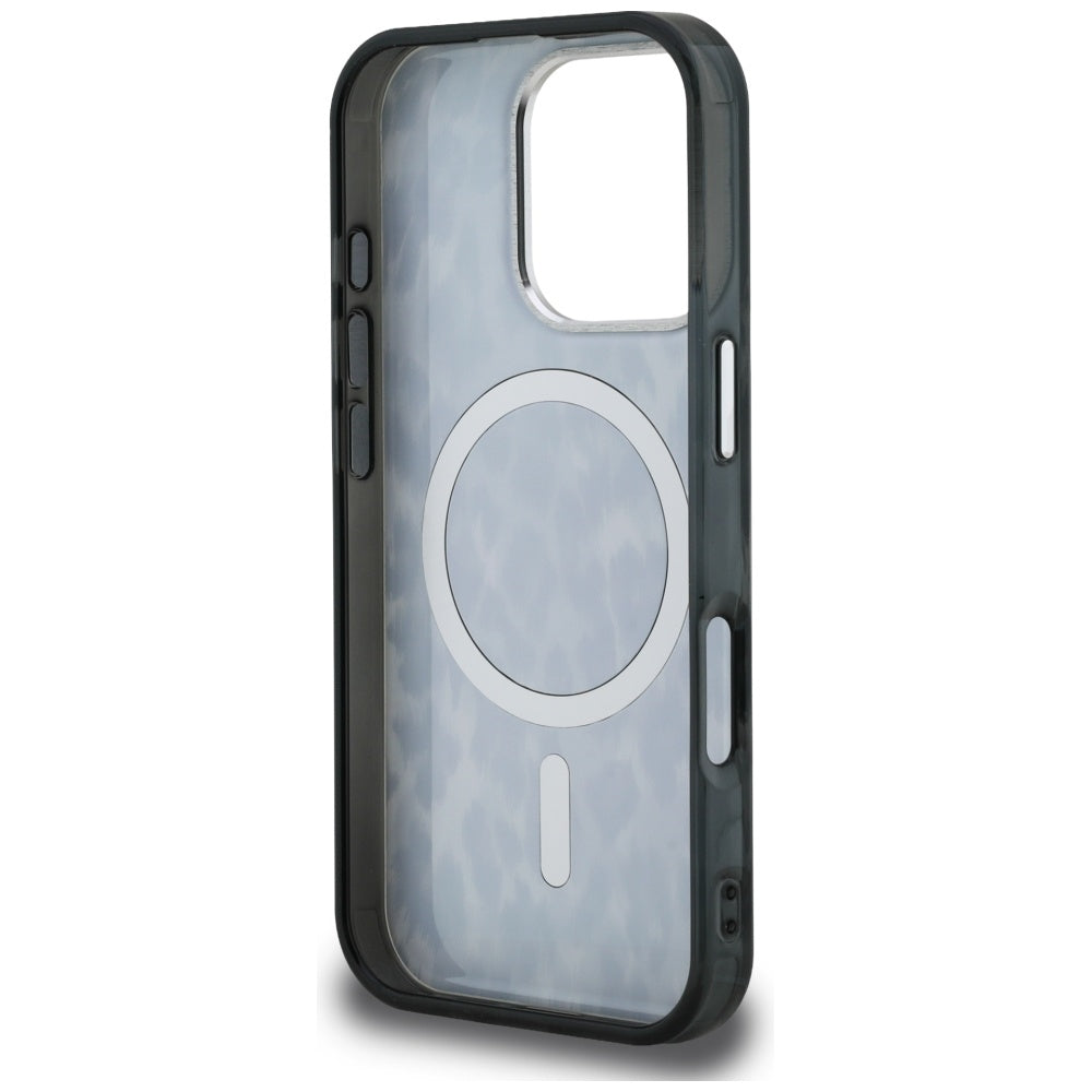 Capa MagSafe para Apple iPhone 16 Pro Max, Karl Lagerfeld, Padrão Leopardo IML, Preta