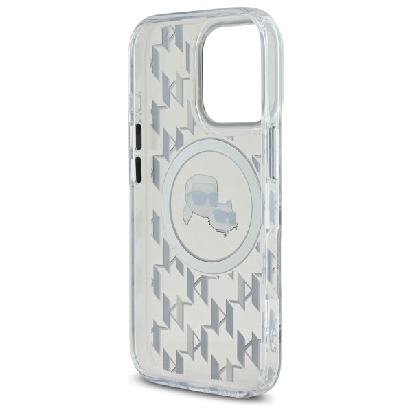 Capa MagSafe para Apple iPhone 16 Pro Max, Karl Lagerfeld, IML Monograma Karl & Cabeças de Choupette, Transparente