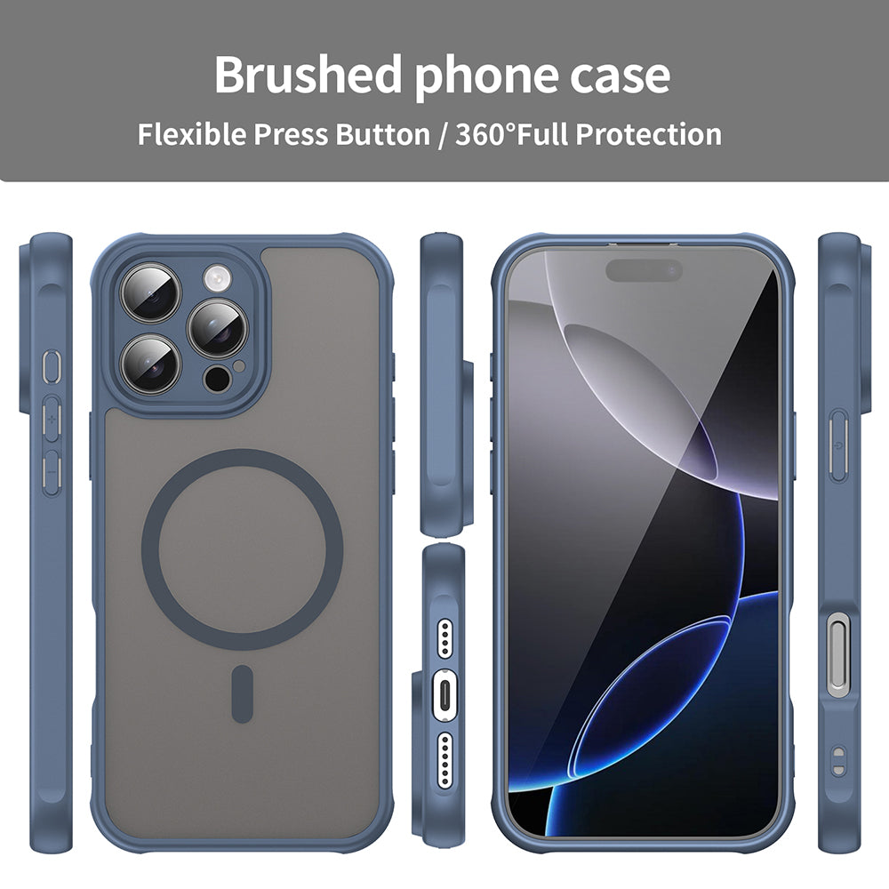 Capa MagSafe para Apple iPhone 16 Pro Max, Techsuit, HaloFrost II, Azul Marinho